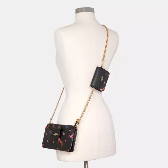 COACH Poppy Crossbody With Card Case With Disco Star Print - Picture 2 of 2